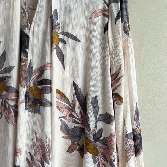 Free People Electric Orchid Print Swing Tunic in Cream, Size XS‎ - Picture 7 of 16